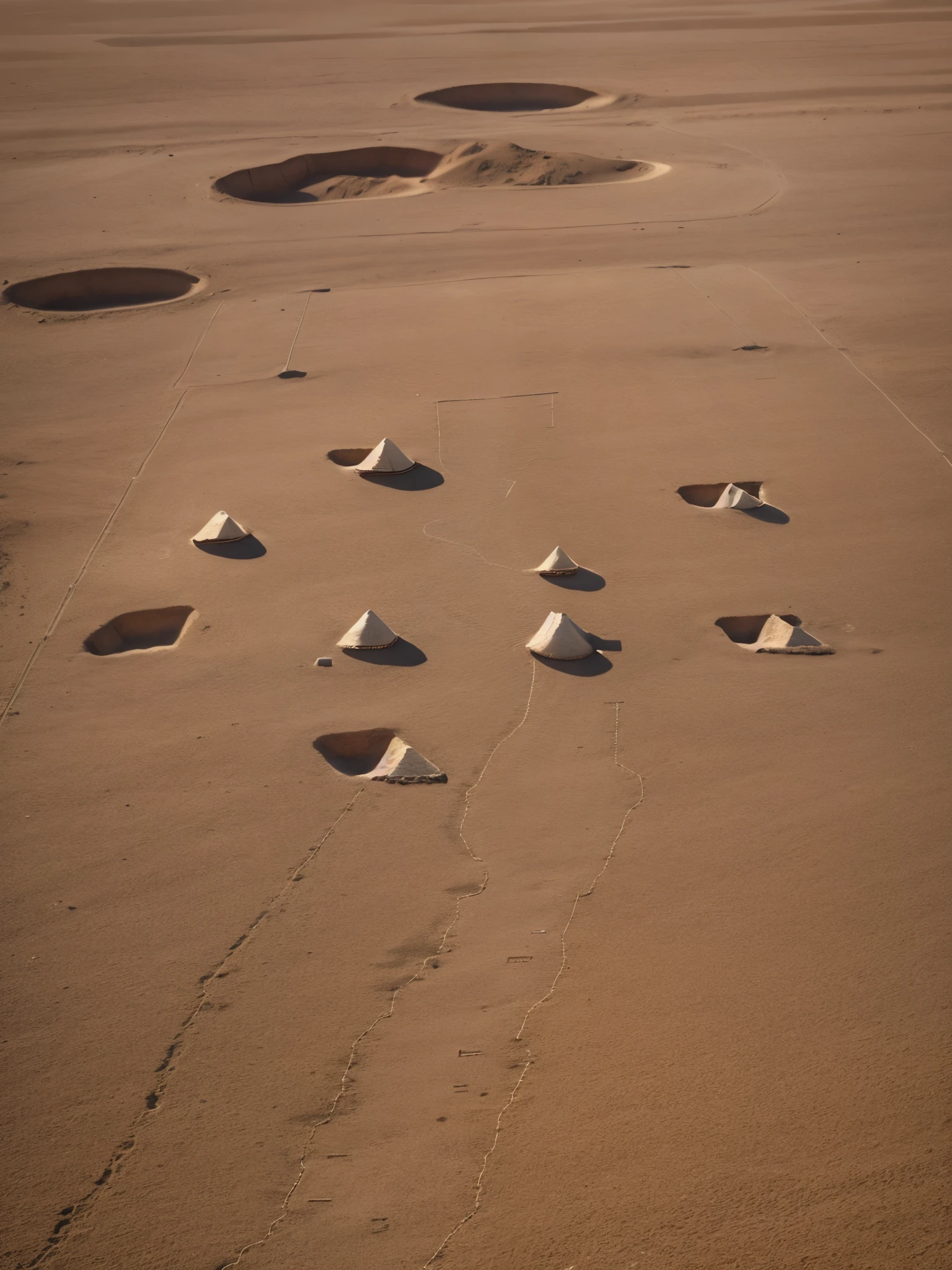 nazca people making nazca lines in Peru 