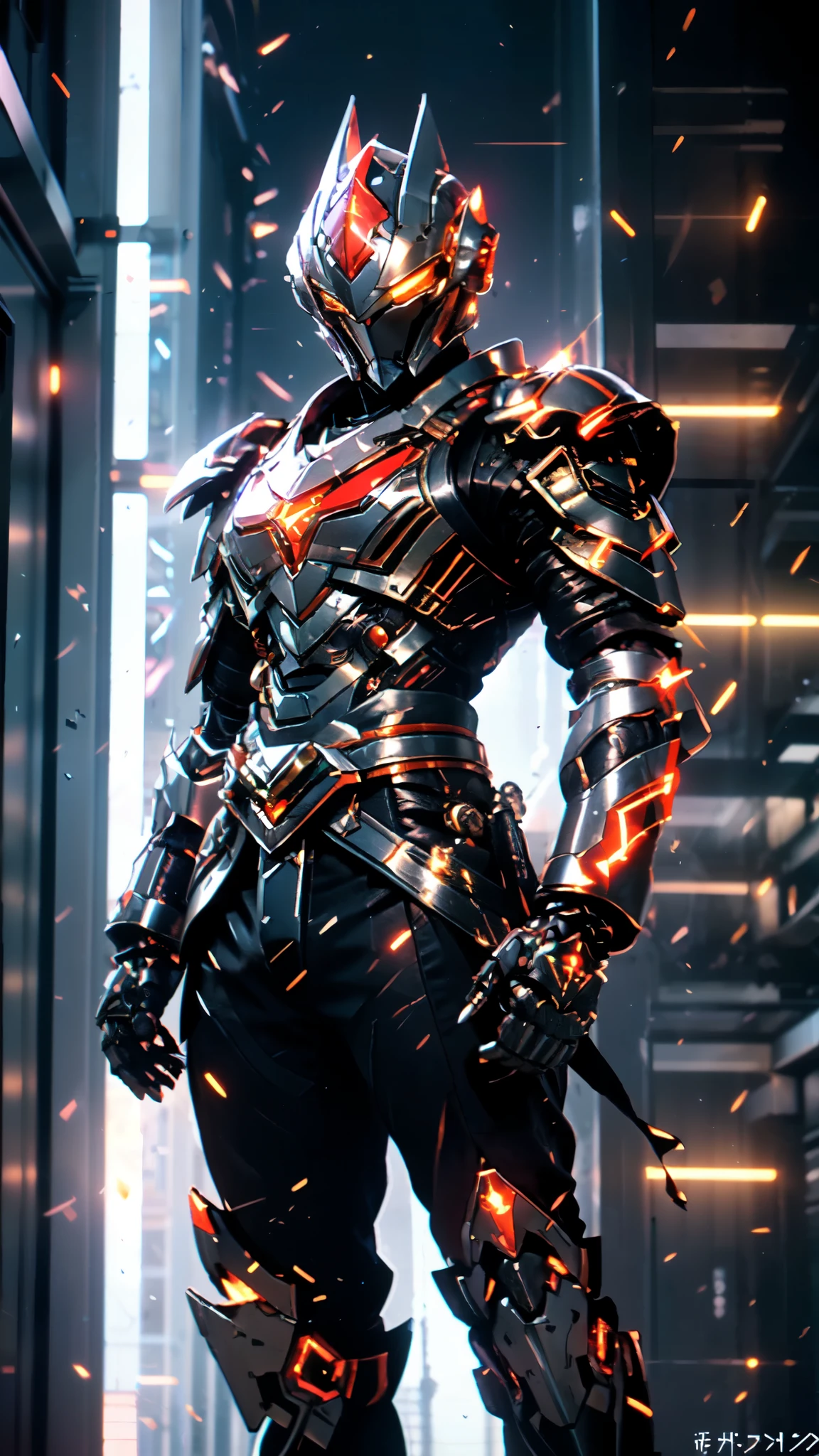 A man wearing a full-face helmet, a fantasy-style biotech armored combat suit, green eyes, (a composite layered chest armor), fully enclosed shoulder guards, matching arm and leg guards, the belt is adorned with Sunstone, (the color scheme is primarily Aquamarine with red and white accents), the design balances heavy with agility, a high-tech bio-mecha armor, (Armor Concept Inspired by Samurai, stand on the top of a skyscraper in a futuristic sci-fi city), this character embodies a finely crafted fantasy-surreal style armored hero in anime style, exquisite and mature manga art style, (battle damage, element, plasma, energy, the armor glows), ((male:1.5)), metallic, real texture material, dramatic, high definition, best quality, highres, ultra-detailed, ultra-fine painting, extremely delicate, professional, perfect body proportions, golden ratio, anatomically correct, symmetrical face, extremely detailed eyes and face, high quality eyes, creativity, RAW photo, UHD, 32k, Natural light, cinematic lighting, masterpiece-anatomy-perfect, masterpiece:1.5