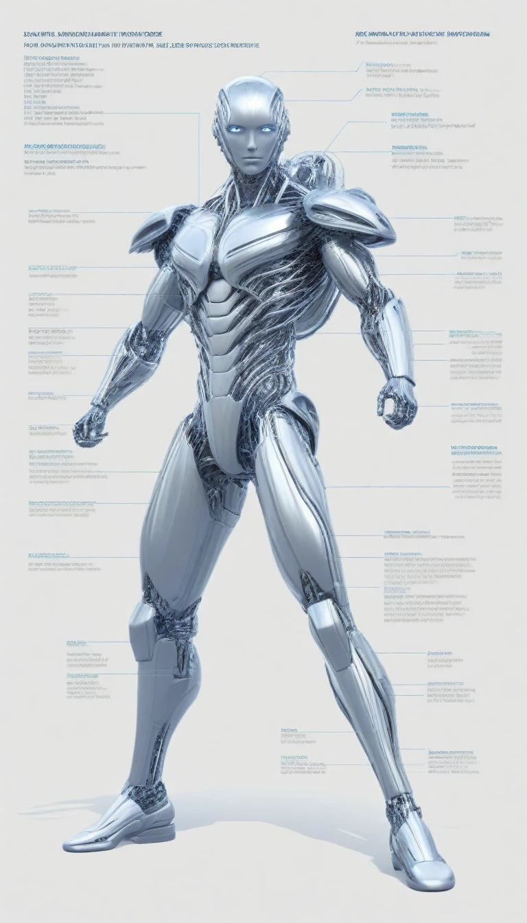 "Create a conceptual design for a futuristic figure made of liquid metal, incorporating cutting-edge biotechnology and advanced weaponry. The figure should be enabled with the following features: * Liquid metal body capable of adapting to various forms and environments * Integrated bio-weapons that utilize advanced biological concepts, such as micro-organisms or bioluminescent properties * Advanced sensors and feedback systems to enable real-time data analysis and tactical decision-making * Energy-based propulsion system and enhanced agility to facilitate swift and agile movements * Enhanced cognitive abilities and neural interfaces for seamless communication and data exchange Please provide a detailed description and sketch of this figure, including its physical appearance, bio-weapons, and any other notable features."