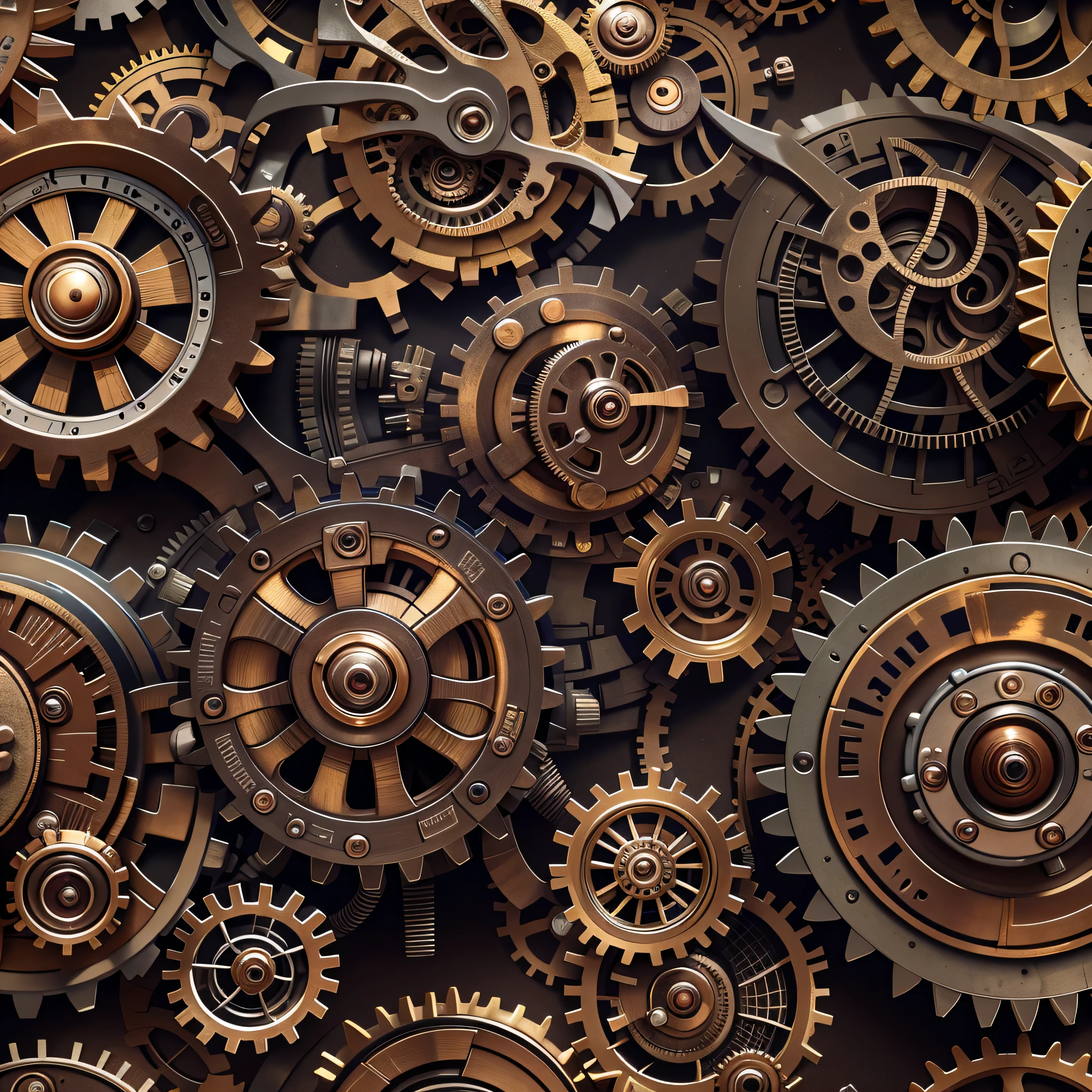 Steampunk Gears, photo-realistic, octane render, unreal engine, ultra-realistic