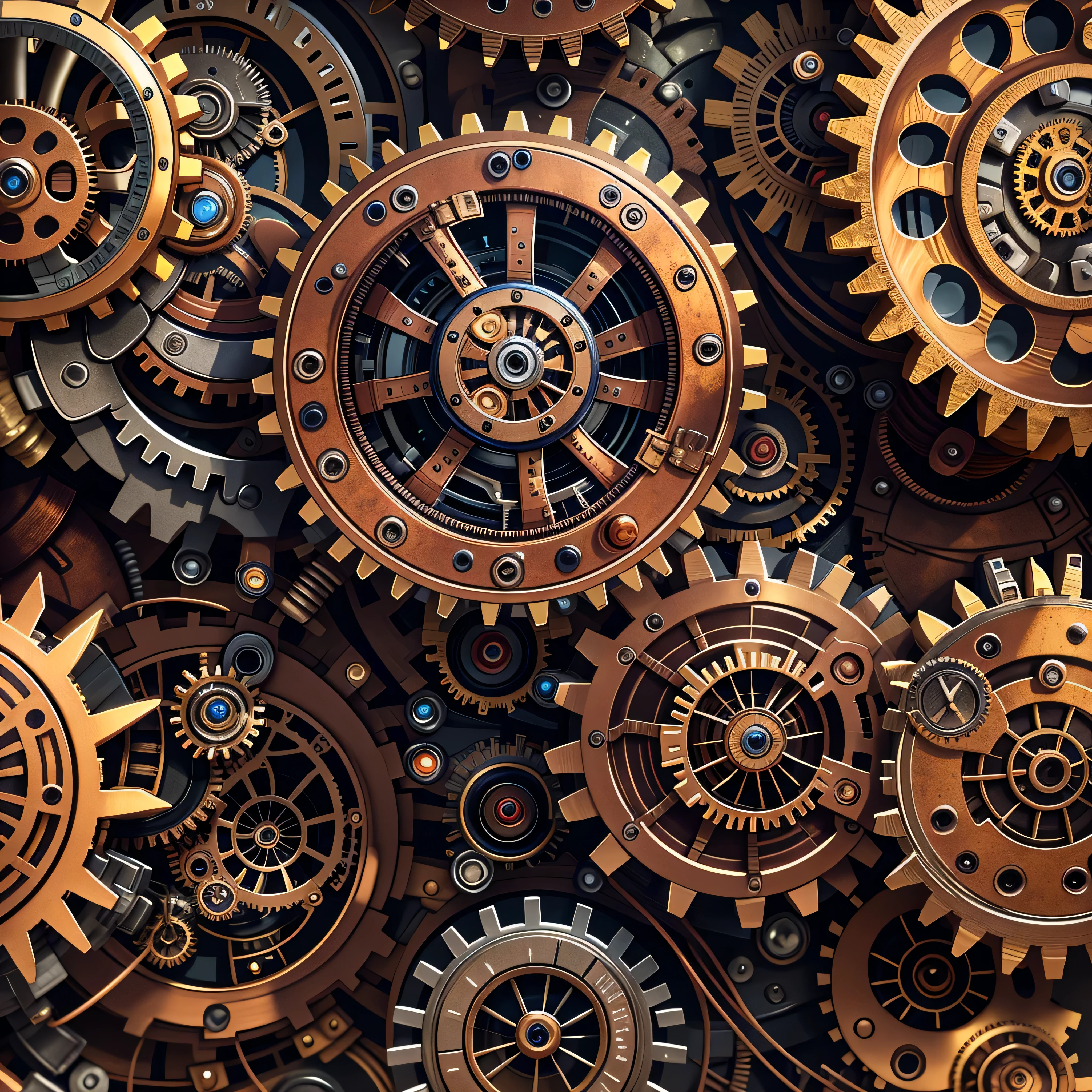 Steampunk Gears, photo-realistic, octane render, unreal engine, ultra-realistic