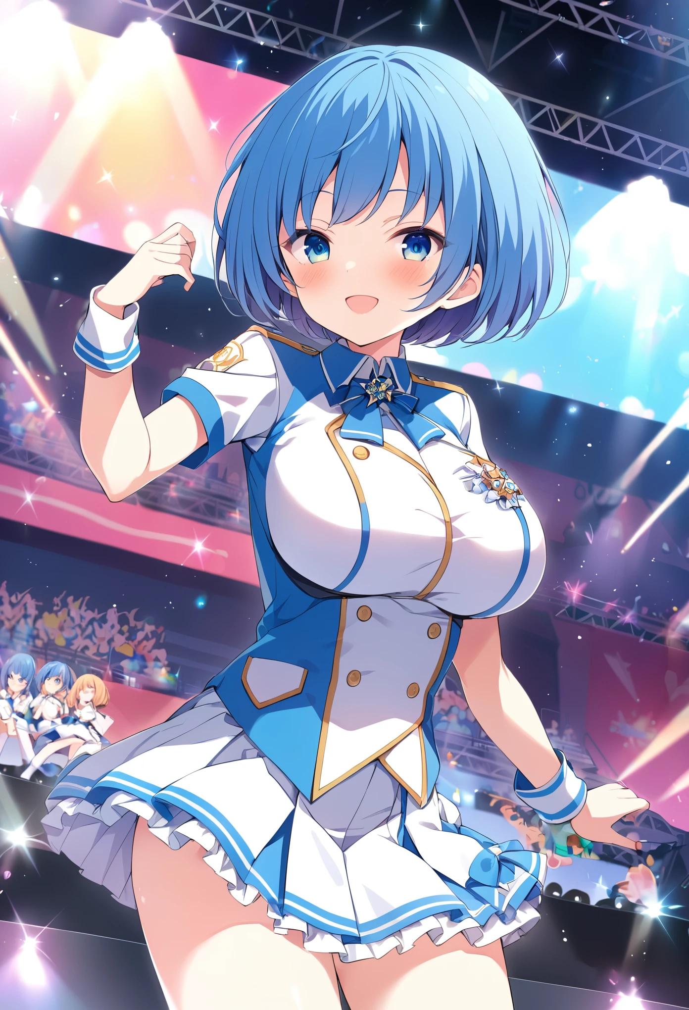 HAZUKIYUZUKO
BLUE HAIR, BANGS, SHORT HAIR, BLUE EYES, , Big Breasts, Live Stage, uniform