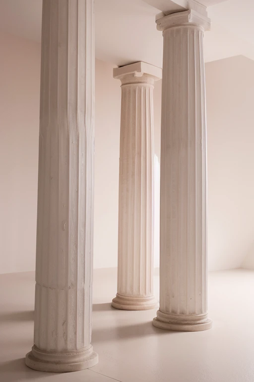 Soft background of Greek pillars in pink tones illustration