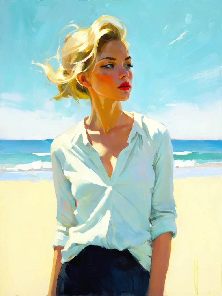 Create an evocative oil painting inspired by Malcolm Liepke, based on the provided image. Capture the intense, introspective expression of the young subject using thick, expressive brushstrokes and a muted color palette. Highlight the emotional depth and vulnerability in the subject's gaze, emphasizing the play of light and shadow on their face. Maintain a simple, textured background that complements the subject's contemplative presence. Focus on the tactile quality of the oil paint to convey the raw emotion and intimacy characteristic of Liepke's style.