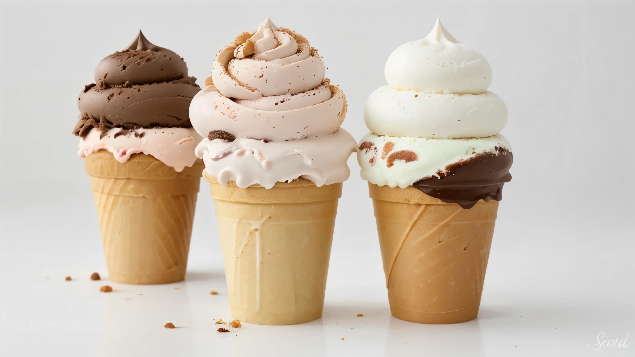 Delicious ice cream , White background, sharp