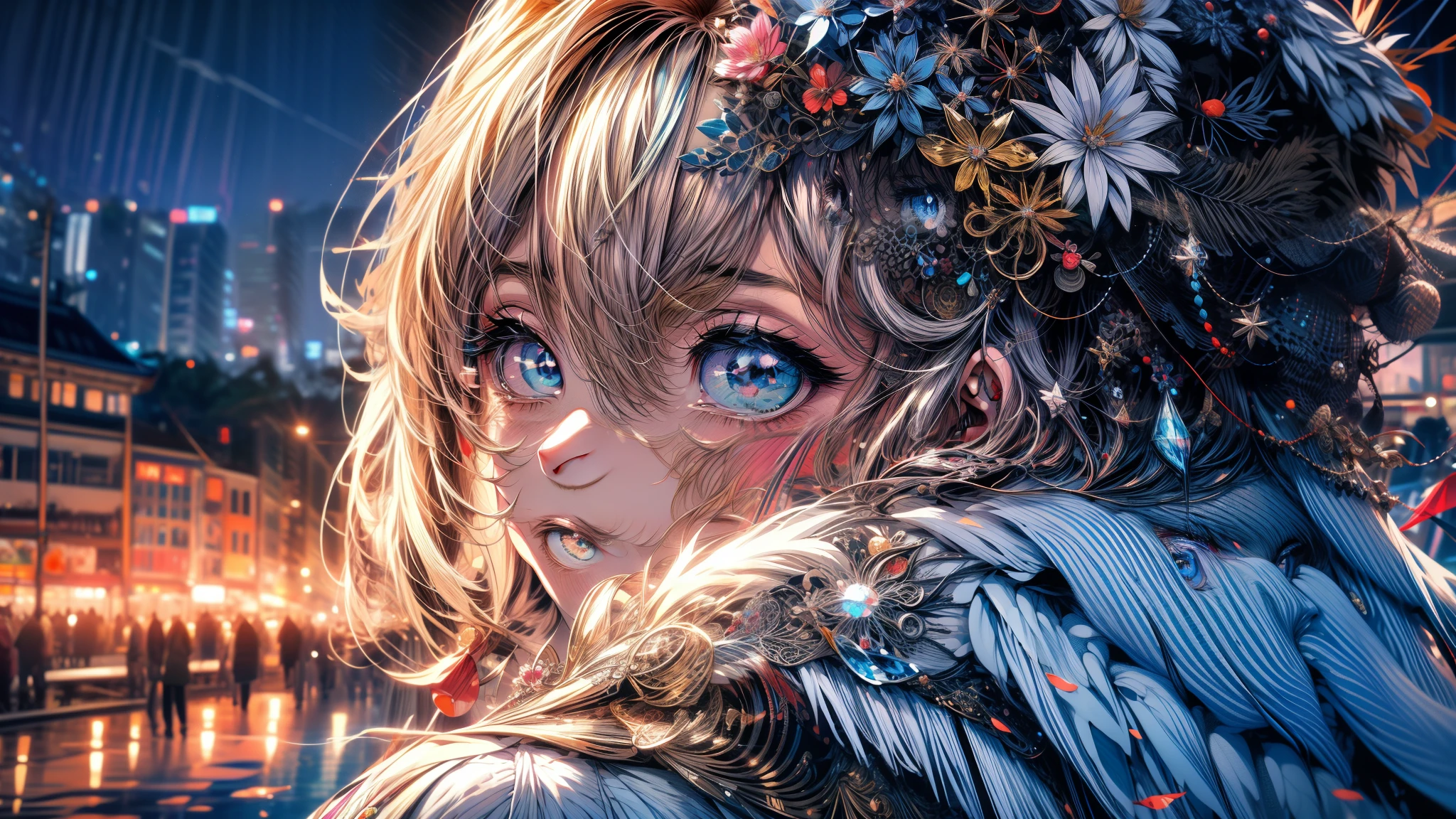 Chica anime con largo cabello blanco y ojos azules parada frente a un edificio., chica con pelo blanco, estilo anime 4K, chica perfecta de pelo blanco, Fondo de pantalla de arte anime 4K, Fondo de pantalla de arte anime 4k, fondo de pantalla de arte anime 8 k, hermoso retrato animado, hermosa chica anime, Fondo de pantalla animado 4K, arte de anime digital detallado, retrato chica anime, hermosa mujer anime
