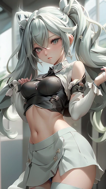 NSFW:1.4、Masterpiece、最high quality、high quality、High definition、High resolution、High detail、Lens flare、Ray Tracing、high qualityのテクスチャー、high qualityの影、Beautiful details、Detailed explanation、Detailed texture、Realistic facial expression、Realistic and colorful、Delicate、Cinematic Light、Side light、Sharp Focus、(1 Female:1.3)、(Intricate detailakeup、Pure Eros Face_v1:0.5)、(Details Beautiful delicate face、Detailed beautiful delicate eyes、Perfect Facial Proportions、Detailed skin、Charm、Detailed chest、Large upward-facing breasts)、Underboob、Chest protrusion、(See-through)、Wet、slender、sexy、High Leg、V-Cut、Hatsune Miku、Seafoam green hair color、Fancy Twin Tails、Beautiful bangs、(Lift-up mini skirt)、(Mini skirt soaring in the wind)、(high slit)、Knee-high、Cyberpunk Boots、White shirt、tie、Headphones、Cyberpunk Sleeve Removal、Cyberpunk Belt、Cyberpunk City、Full body photography、Low - Angle、Condescending Gaze、Raise your knees、(Take a deep breath、Work on this image step by step)