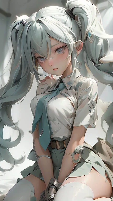 NSFW:1.4、Masterpiece、最high quality、high quality、High definition、High resolution、High detail、Lens flare、Ray Tracing、high qualityのテクスチャー、high qualityの影、Beautiful details、Detailed explanation、Detailed texture、Realistic facial expression、Realistic and colorful、Delicate、Cinematic Light、Side light、Sharp Focus、(1 Female:1.3)、(Intricate detailakeup、Pure Eros Face_v1:0.5)、(Details Beautiful delicate face、Detailed beautiful delicate eyes、Perfect Facial Proportions、Detailed skin、Charm、Detailed chest、Large upward-facing breasts)、Underboob、Chest protrusion、(See-through)、Wet、slender、sexy、High Leg、V-Cut、Hatsune Miku、Seafoam green hair color、Fancy Twin Tails、Beautiful bangs、(Lift-up mini skirt)、(Mini skirt soaring in the wind)、(high slit)、Knee-high、Cyberpunk Boots、White shirt、tie、Headphones、Cyberpunk Sleeve Removal、Cyberpunk Belt、Cyberpunk City、Full body photography、Low - Angle、Condescending Gaze、Raise your knees、(Take a deep breath、Work on this image step by step)