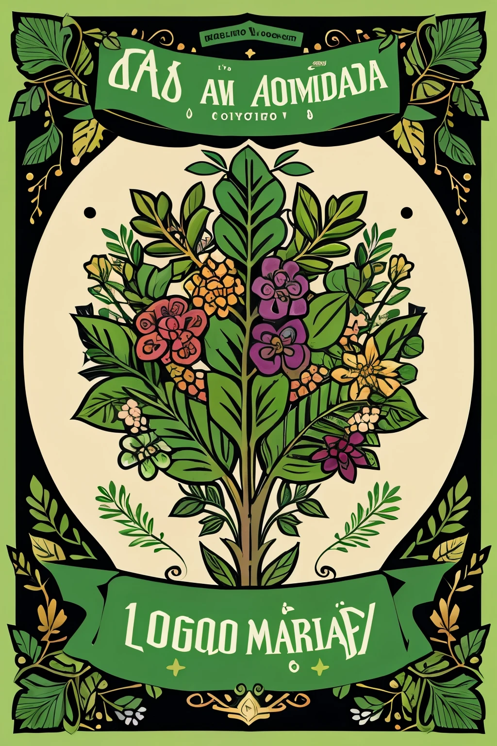 cataleya morada con hojas verdes en colores vivos dibujo animado para logotipo