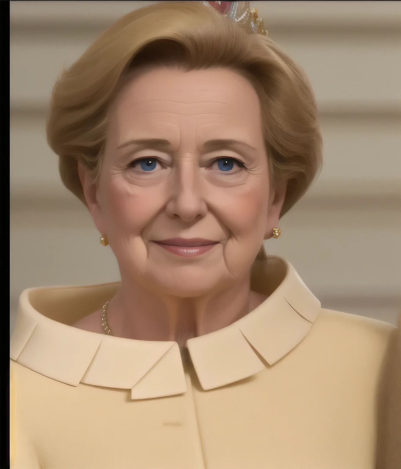 Mujer , Queen of Belgium Fabiola, He is 77 years old and has wrinkles.
