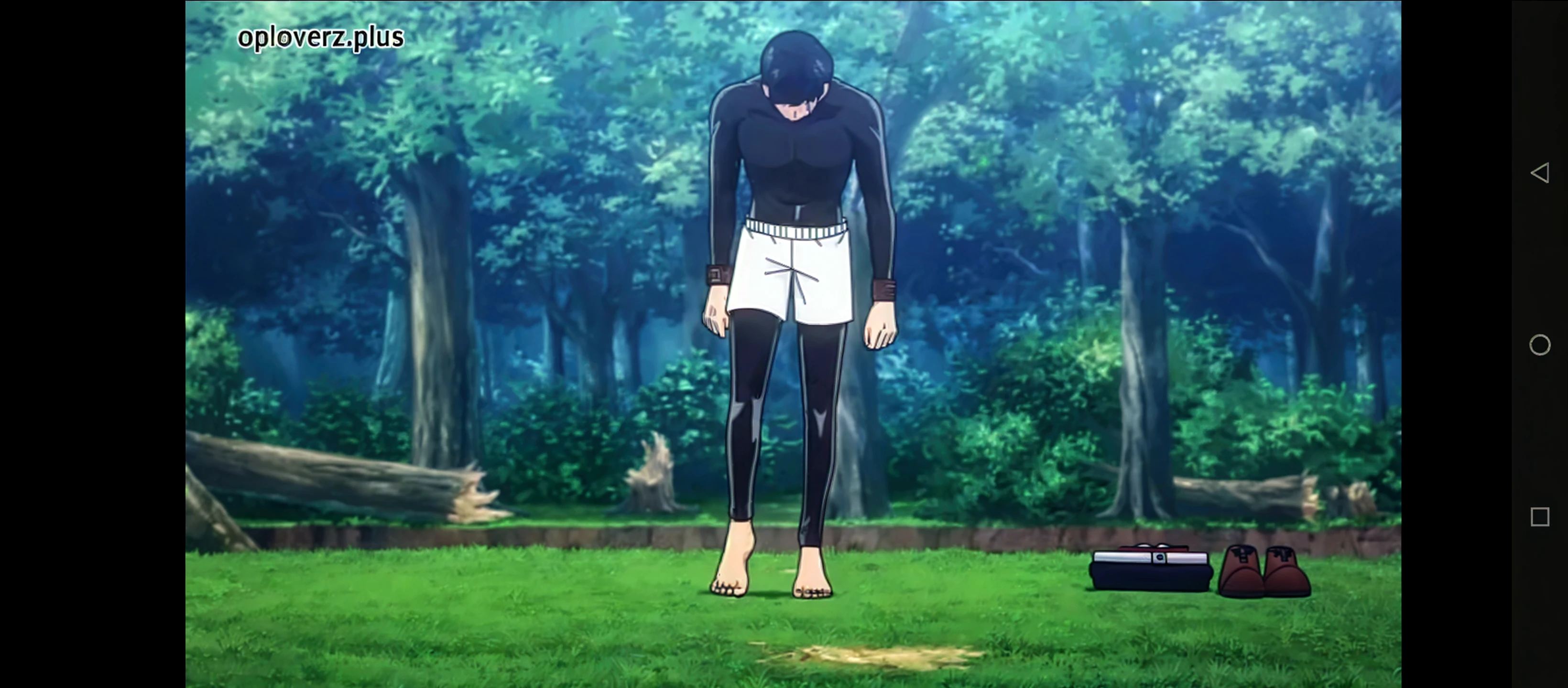 ((Masterpiece)), ((highest quality)), young male, Mash Burnedead_Mashle, topless, wearing a thong, seductive