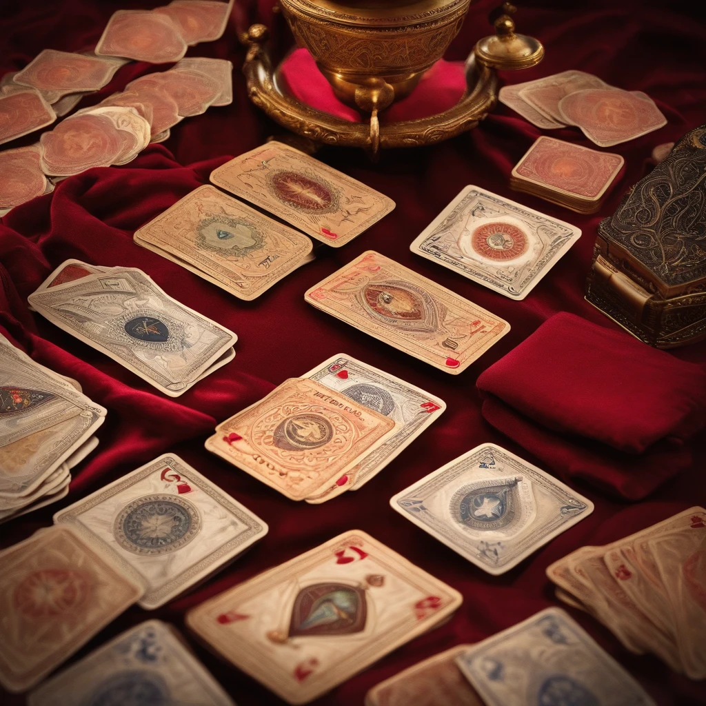 Image with cards and other things related to clairvoyance