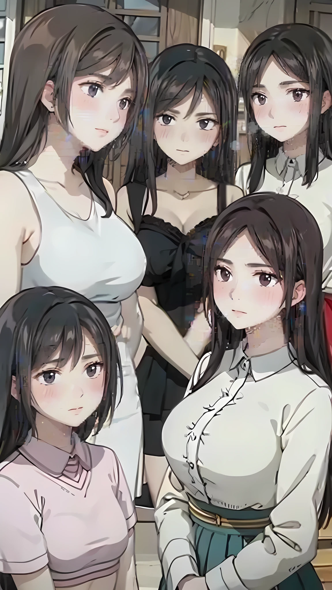 Beautiful mommy with 4 daughters
