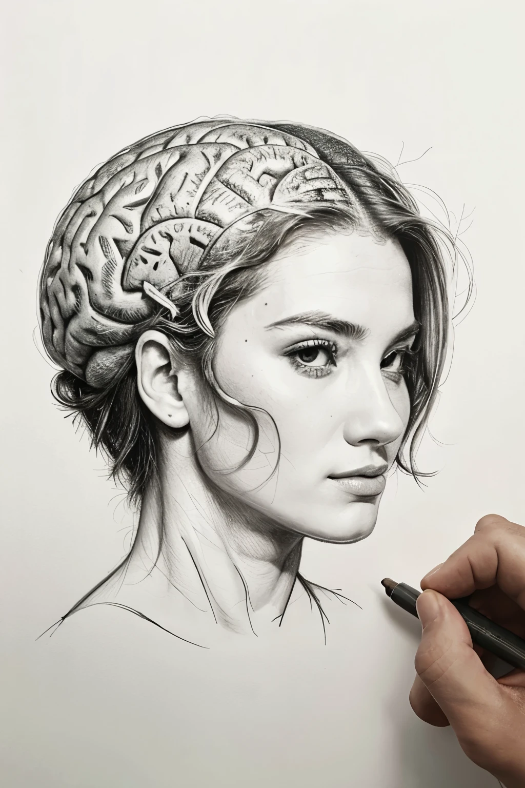 Brain in drawing