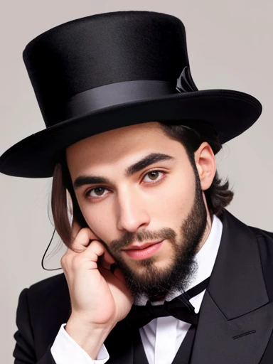 a perfect jew Asmoneans men, with Hasidic clothing focus on the face.