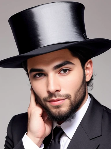 a perfect jew men, with Hasidic clothing focus on the face.