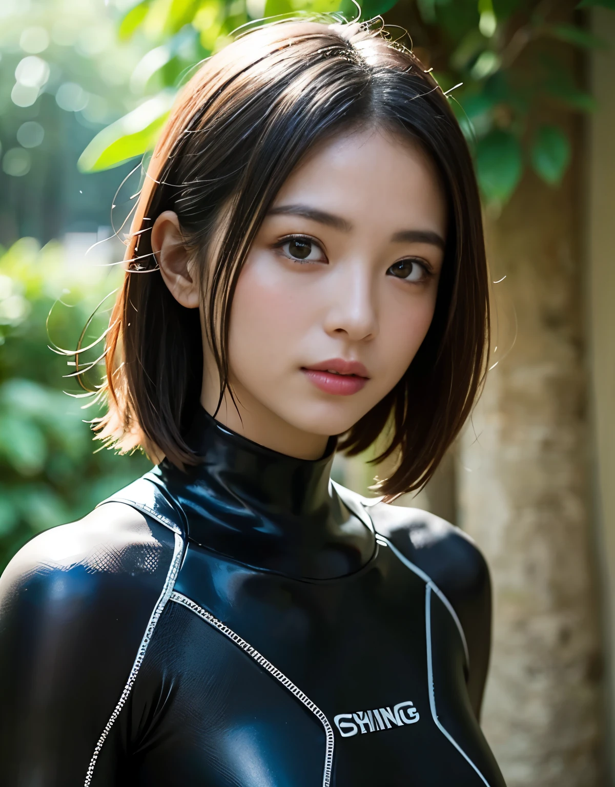 Japan Girl in latex wetsuit