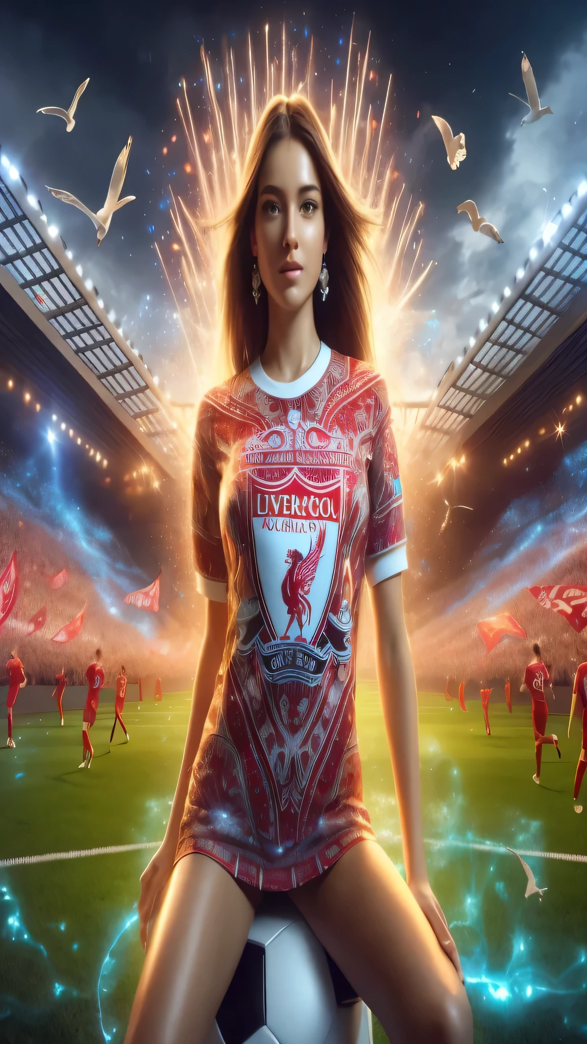 best quality, masterpiece:1.2), ultra high res, realistic, front lighting, intricate detail, Exquisite details and textures, 1girl, solo, face highlight, upper body, detailed face, ponytail, looking at viewer, Mmasterpiece, {extremely detailed CG unity 8k wallpaper}, Amazing, finely detail, solo, detailed background, beautiful detailed eyes, cleavage, bright pupils, {{full body}, }, dynamic pose, looking at viewer, detailed clothes, cinematic lighting, close-up, best quality, Masterpiece quality, best quality, high_quality, high_resolution, masterpiece*portait, whitespace, colorful, 1girl, solo, black_hair, prism hair, realistic eyes, realistic eyes, full_body, realistic hand, realistic finger, good finger, real texture, real image, serious, masterpiece realistic