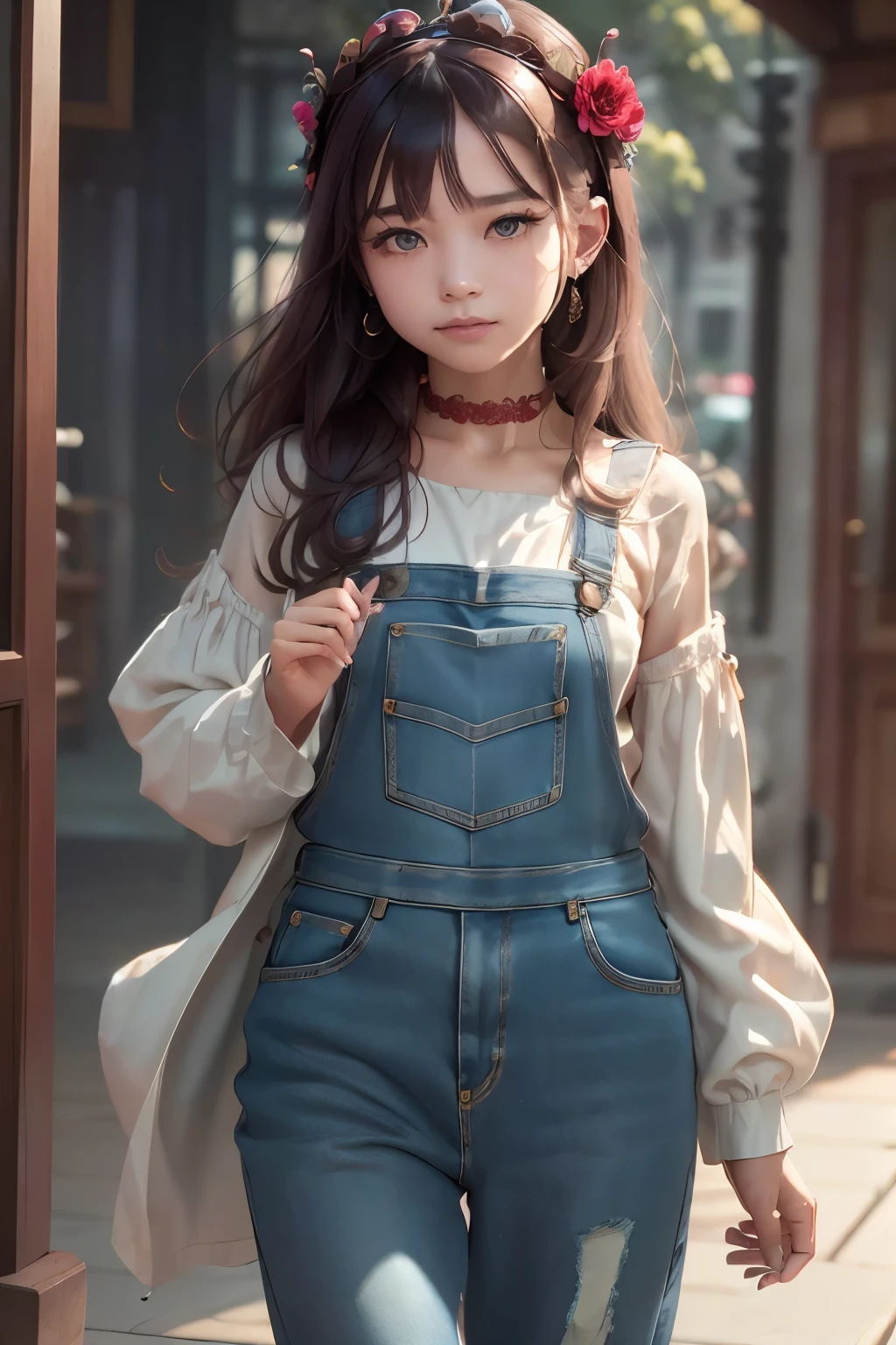 Best quality, masterpiece, super detailed high resolution, (realistic: 1.4), watercolor style, illustration, dazzling background color,, 1 Girl Holding Weapon, (Solo Exhibition: 1.2), (Denim Lens: 1.2), (Hair Crown: 1.2), Chinese Dunhuang Traditional Costume, No Straps, (Red Eyeliner: 1.2), (: 1.4), Earrings, Dynamic Angle, Opera House, messy_long_hair, Ink, Movie Lights, lens_flare, Velvet, Chrysanthemum, Tassels, Ribbons, Color Embroidery,