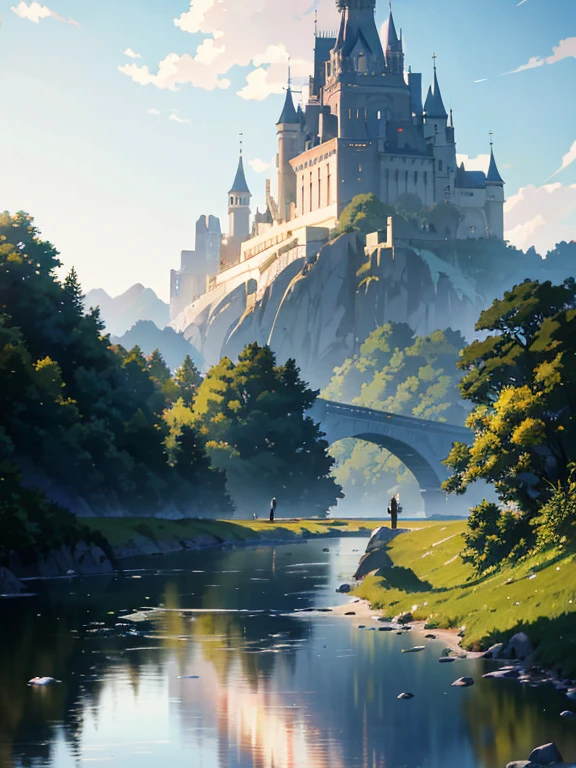 High quality masterpiece ，scenecy，Anime train passing through bodies of water on tracks， starrysky。Romantic train，pixiv，concept-art，Lofi art style，Reflectors。 by makoto shinkai, lofi art, beautiful anime scenes, Anime landscapes, Detailed scenery —width 672, in style of makoto shinkai, style of makoto shinkai，Detail enhancement。
