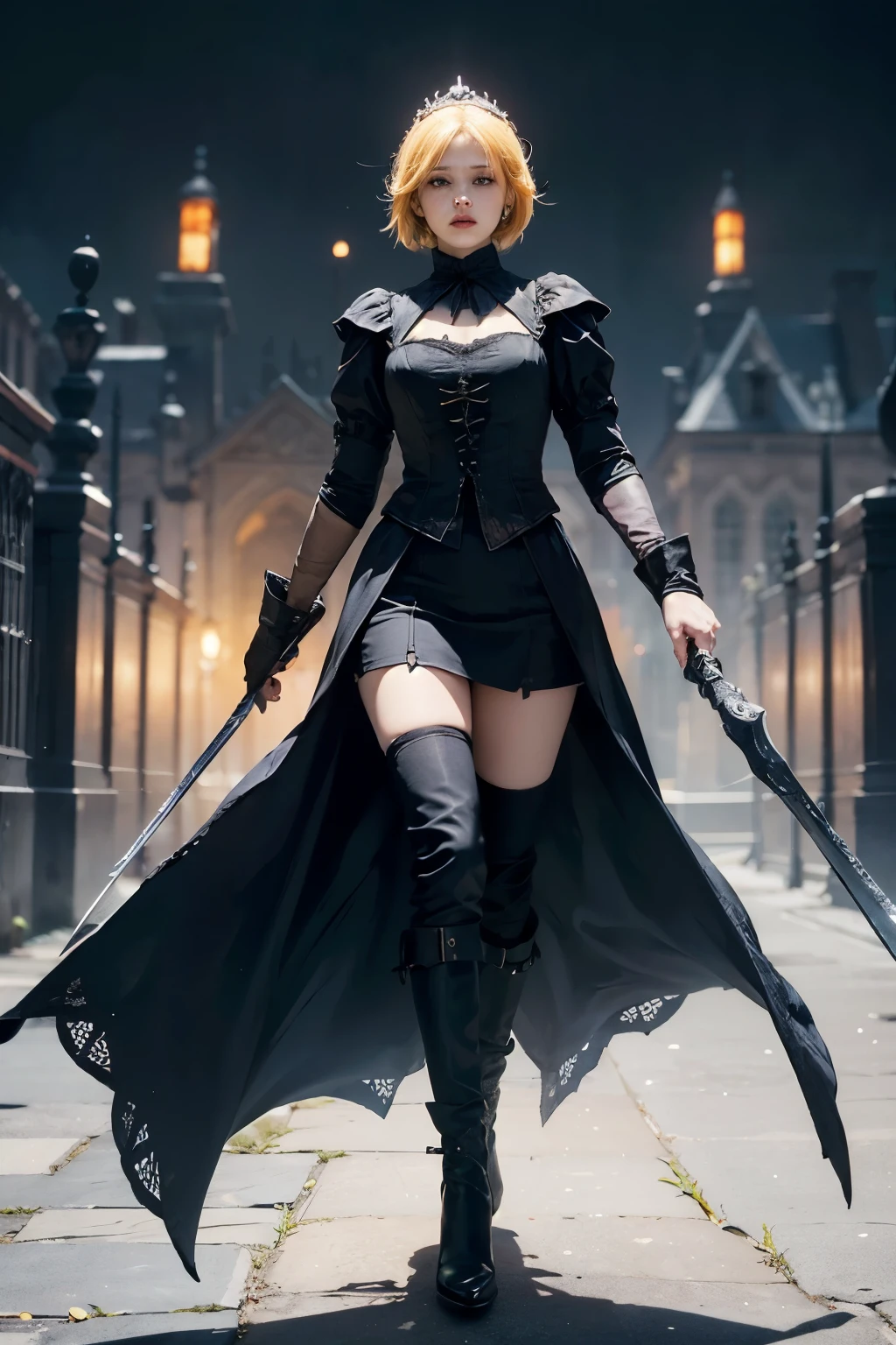 mpts
Copy
A male or female knight,Melon seed face,Yellow hair,diadems, hyper HD, Wide-angle, Bokeh, Wide-angle, 1080p, High details, High quality, Masterpiece, white background, bloodborne inspired, bloodborne, plain white background, gothic attire, gothic, occult aesthestic, occult, whole body, full body, body, mourning wear, templar inspired, red and white clothing