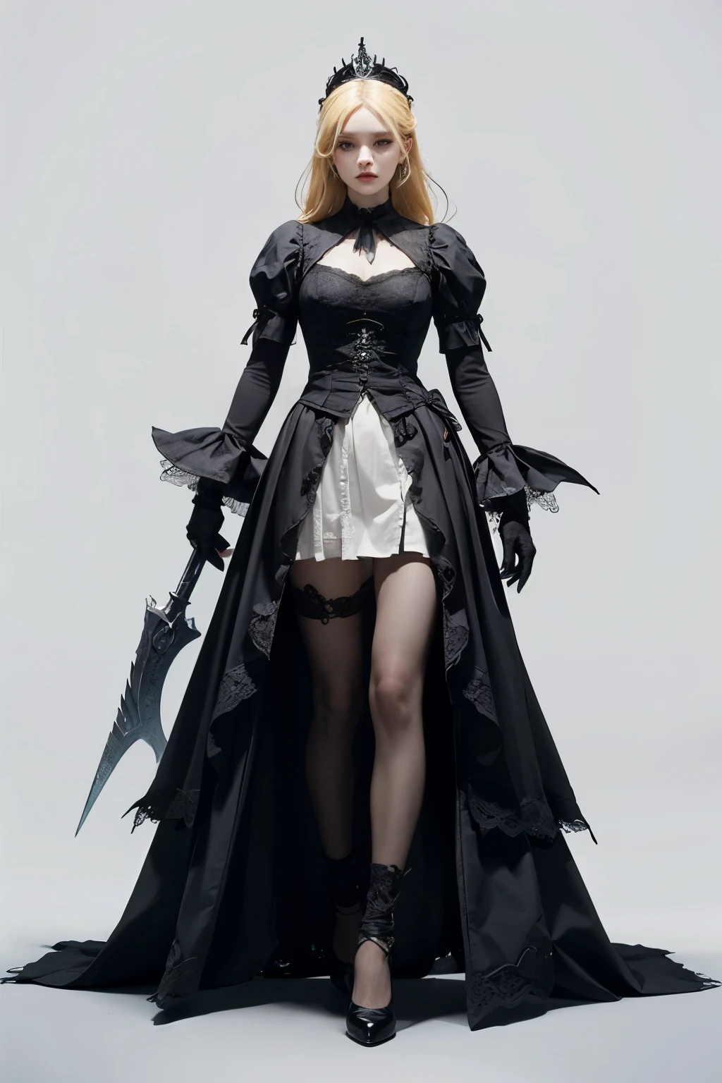 mpts
Copy
A male or female knight,Melon seed face,Yellow hair,diadems, hyper HD, Wide-angle, Bokeh, Wide-angle, 1080p, High details, High quality, Masterpiece, white background, bloodborne inspired, bloodborne, plain white background, gothic attire, gothic, occult aesthestic, occult, whole body, full body, body, ornate mourning wear, templar inspired, red and white clothing,