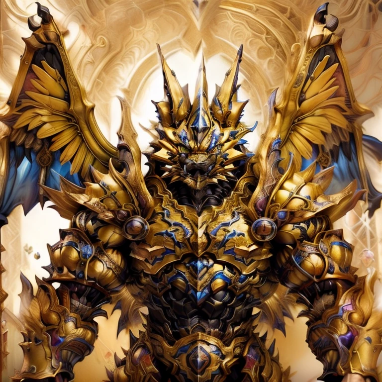 (Zeraora), (masterpiece, best quality, detailed:1.5), (nj5furry)
sparkling skin,
Vibrant colors, 4K,
GOLD armor,
Its full plate armor emphasizes the muscles.
big muscle (pecs, triceps, traps)
unusually developed muscular body,
body full of huge muscles.
showing off muscles,
pectorales enormes.
Exaggeratedly huge muscles.
Gigachad Muscular,
Very muscular, Large pecs,
Spread wings,
It has wings.
have big wings.
has 10 large wings.
It has large golden wings.
The feathers on its wings are detailed and realistic.