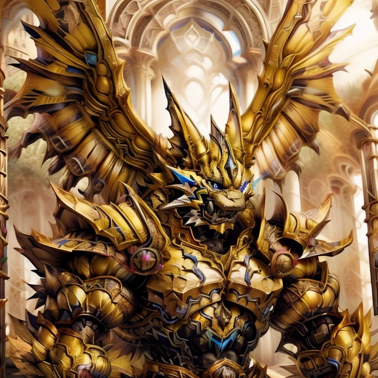 (Zeraora), (masterpiece, best quality, detailed:1.5), (nj5furry)
sparkling skin,
Vibrant colors, 4K,
GOLD armor,
Its full plate armor emphasizes the muscles.
big muscle (pecs, triceps, traps)
unusually developed muscular body,
body full of huge muscles.
showing off muscles,
pectorales enormes.
Exaggeratedly huge muscles.
Gigachad Muscular,
Very muscular, Large pecs,
Spread wings,
It has wings.
have big wings.
has 10 large wings.
It has large golden wings.
The feathers on its wings are detailed and realistic.