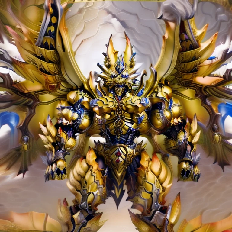 (Zeraora), (masterpiece, best quality, detailed:1.5), (nj5furry) (medieval armor:1.3)
sparkling skin,
Vibrant colors, 4K,
GOLD armor,
Its full plate armor emphasizes the muscles.
big muscle (pecs, triceps, traps)
unusually developed muscular body,
body full of huge muscles.
showing off muscles,
pectorales enormes.
Exaggeratedly huge muscles.
Gigachad Muscular,
Very muscular, Large pecs,
Spread wings,
It has wings.
have big wings.
has 10 large wings.
It has large golden wings.
The feathers on its wings are detailed and realistic.