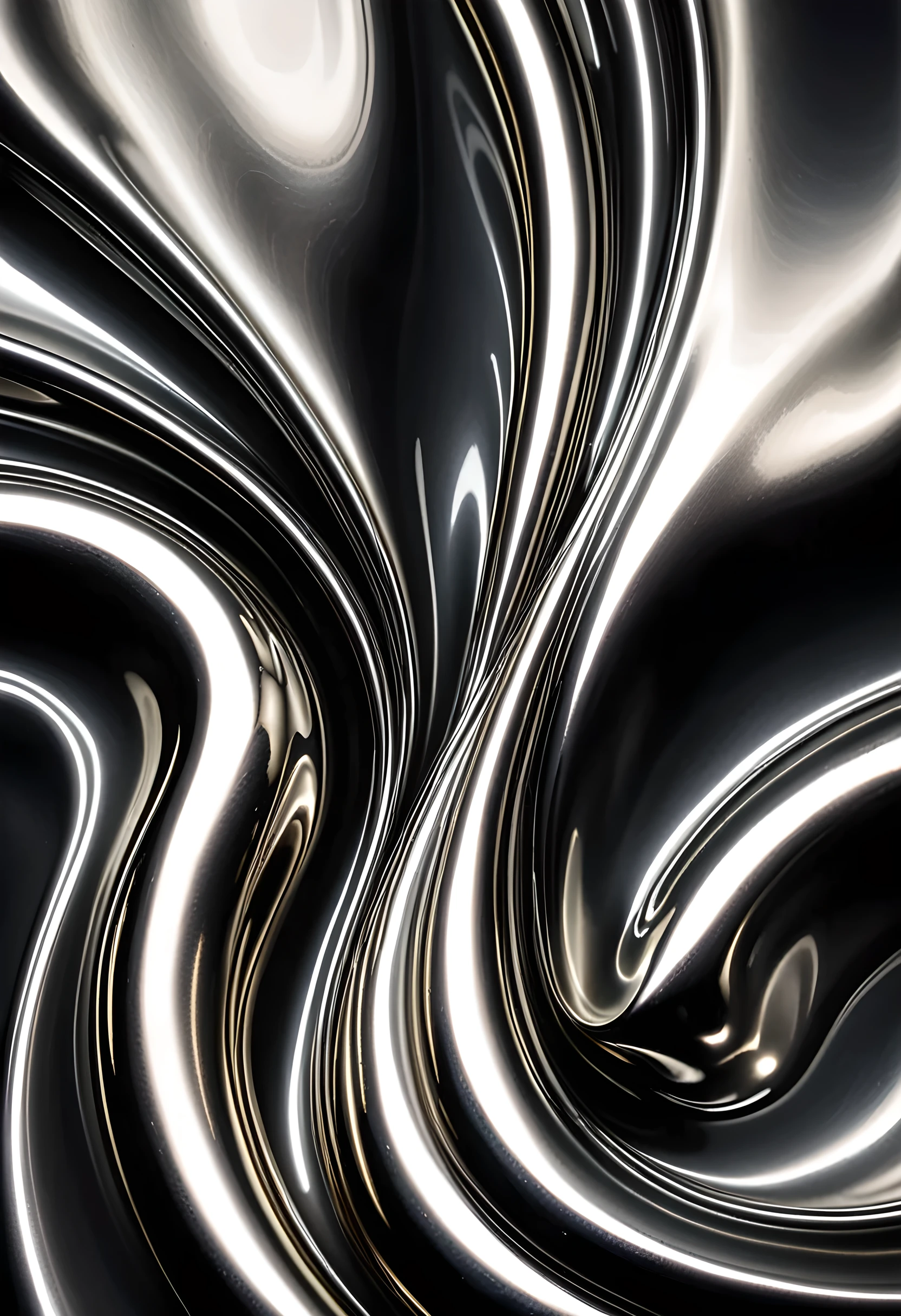 A close up of a black and silver swirl with a white background - SeaArt AI