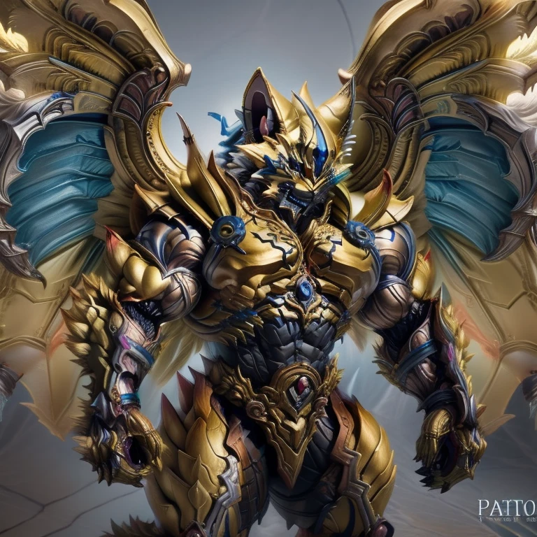 (Zeraora), (masterpiece, best quality, detailed:1.5), (nj5furry)
sparkling skin,
Vibrant colors, 4K,
GOLD armor,
Its full plate armor emphasizes the muscles.
big muscle (pecs, triceps, traps)
unusually developed muscular body,
body full of huge muscles.
showing off muscles,
pectorales enormes.
Exaggeratedly huge muscles.
Gigachad Muscular,
Very muscular, Large pecs, 
Spread wings,
It has wings.
have big wings.
has 10 large wings.
It has large golden wings.
The feathers on its wings are detailed and realistic. 