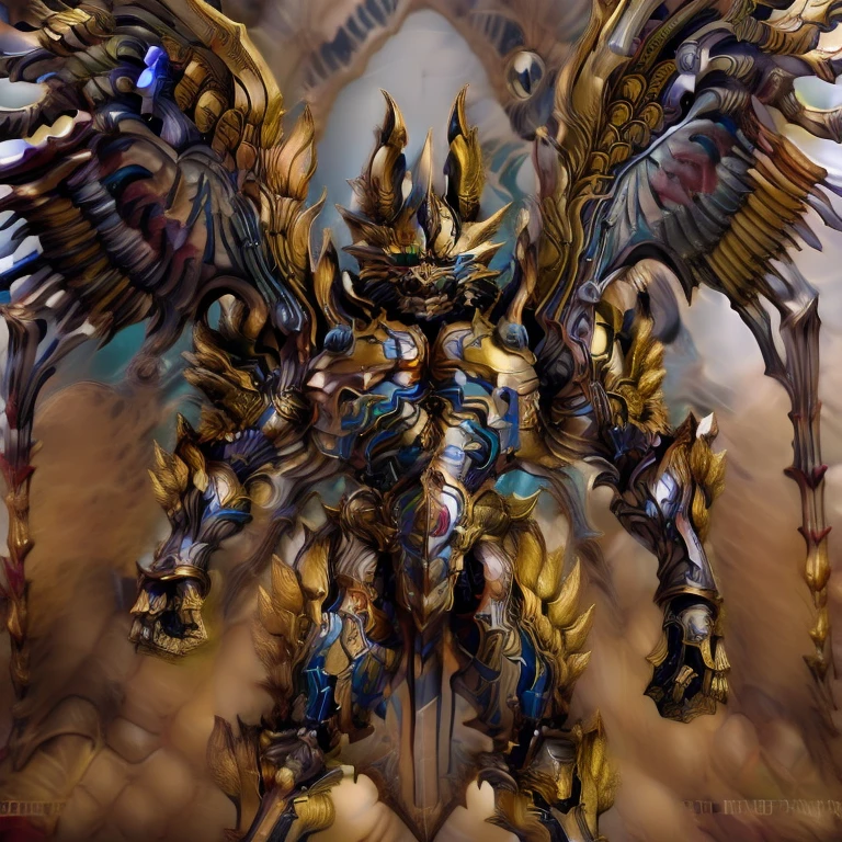 (Zeraora), (masterpiece, best quality, detailed:1.5), (nj5furry)
sparkling skin,
Vibrant colors, 4K,
GOLD armor,
Its full plate armor emphasizes the muscles.
big muscle (pecs, triceps, traps)
unusually developed muscular body,
body full of huge muscles.
showing off muscles,
pectorales enormes.
Exaggeratedly huge muscles.
Gigachad Muscular,
Very muscular, Large pecs,
Spread wings,
It has wings.
have big wings.
has 10 large wings.
It has large golden wings.
The feathers on its wings are detailed and realistic.