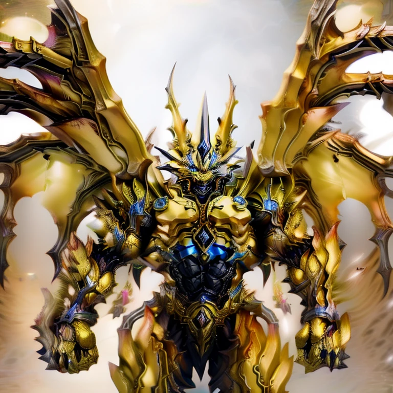 (Zeraora), (masterpiece, best quality, detailed:1.2), (nj5furry), (medieval armor:1.3)
sparkling skin,
Vibrant colors, 4K,
GOLD armor,
Its full plate armor emphasizes the muscles.
big muscle (pecs, triceps, traps)
unusually developed muscular body,
body full of huge muscles.
showing off muscles,
pectorales enormes.
Exaggeratedly huge muscles.
Gigachad Muscular,
Very muscular, Large pecs, 
Spread wings,
It has wings.
have big wings.
has 10 large wings.
It has large golden wings.
The feathers on its wings are detailed and realistic. 