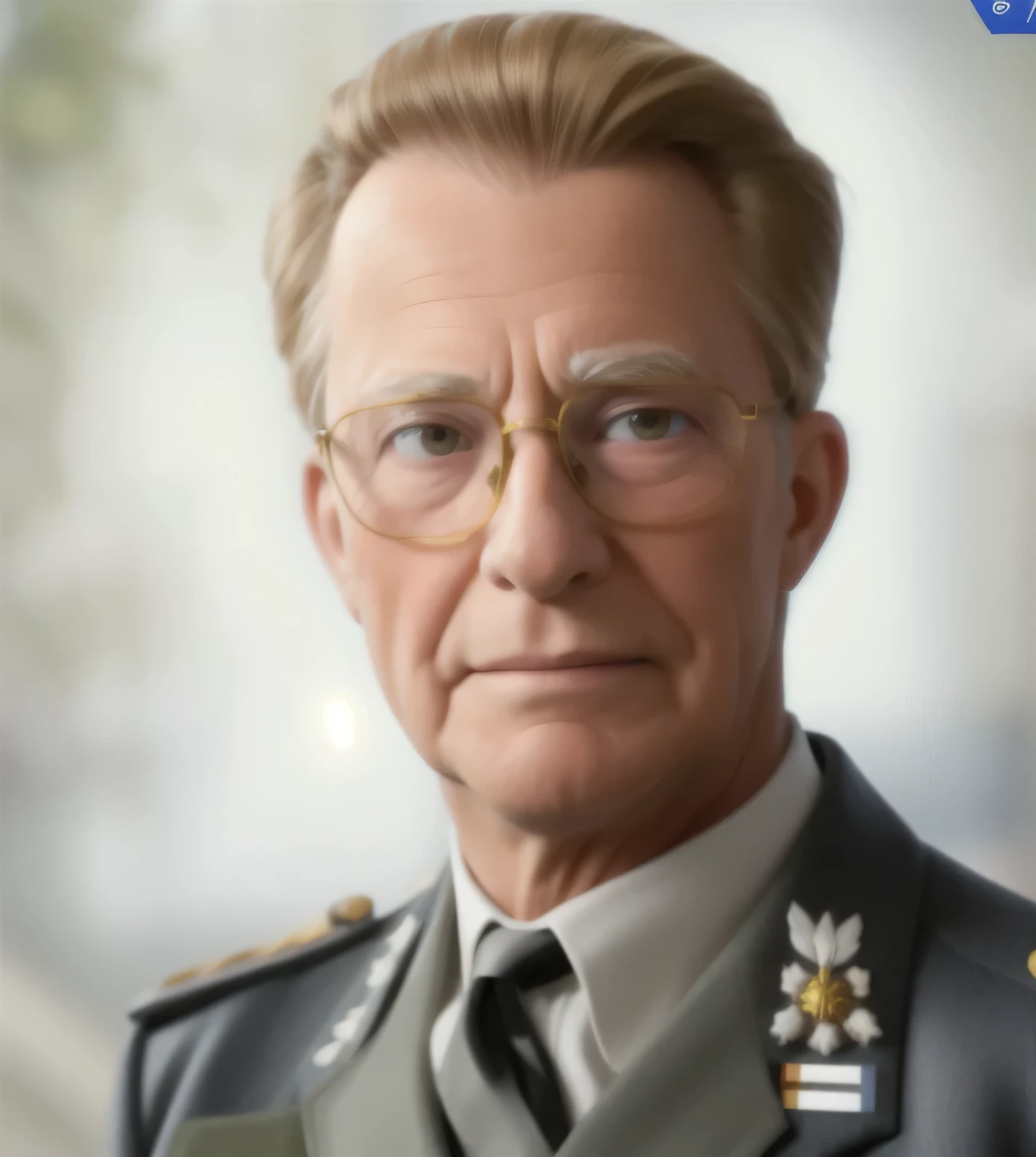 Hombre, king of belgium waiting ,he is 88 years old, tiene gafas,arrugas tiene