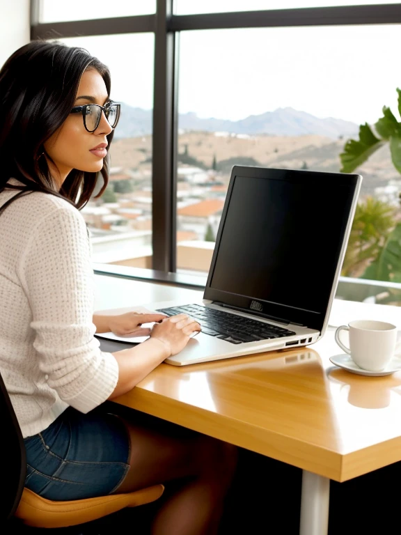 woman sitting at a desk with a credit card and laptop, En frente de una computadora, imagen del anuncio, sentado frente a la computadora, bg blanco, sentado en una computadora, mujer de negocios, sentado en una computadora desk, mujer, online, en un escritorio, fondo blanco, ventana, persianas