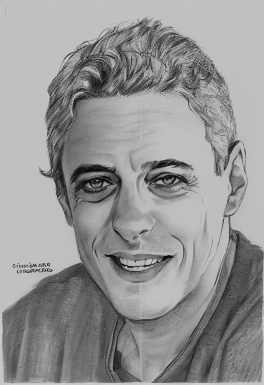 8k, a drawing of a man with a smile on his face, Page from the Chico Buarque coloring book, realistic sketch, realistic hypersketch, by Chico Buarque, by Chico Buarque, inspired by Chico Buarque, by Chico Buarque, inspired by Chico Buarque, portrait realistic, detailed illustration portrait