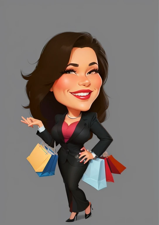 8k, SexyToon, Cartoon Business Woman with Shopping Bags and a Smile, Caricature Illustration, Cartoon Style, Cartoon Style, by Melissa A. Benson, Flat, Caricature, Professional Illustration, Cartoon Style Illustration, Cartoon Portrait animated, joy, client, cartoon digital art, cute woman, Deborah, Sara, by Meredith Dillman, Alex Yanes, digital art cartoon