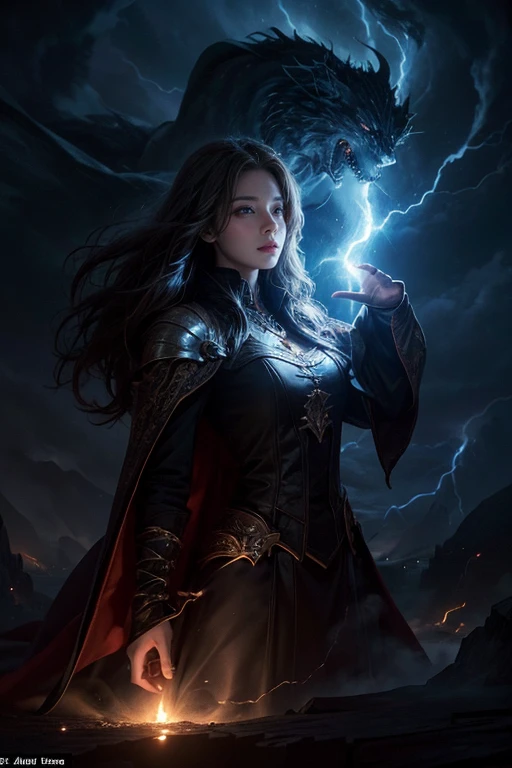 a female wizard conjuring powerful tornados to destroy a dark foreboding castle, detailed facial features, intricate magical effects, dynamic dramatic lighting, fantasy landscape, cinematic composition, photorealistic, high quality, detailed, masterpiece