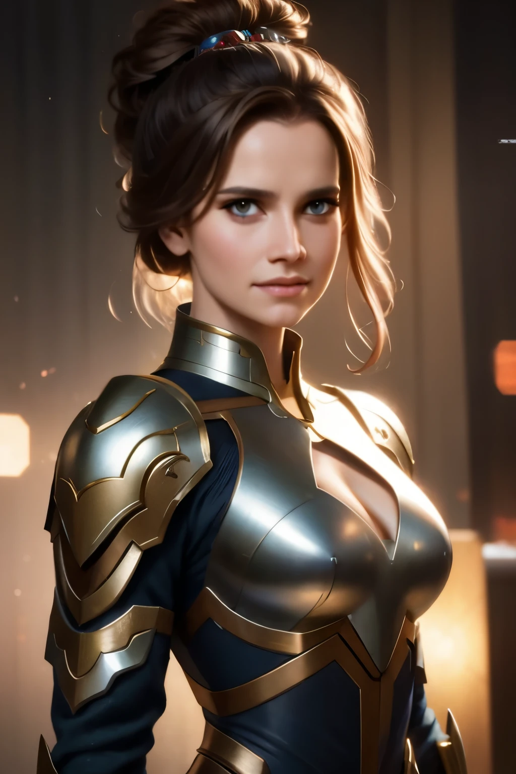 a close up full figure of a woman in a suit of armor, medium close - up ( mcu ), 8k artgerm bokeh, wojtek fus, ig model | artgerm, ross tran 8 k, by ruan jia and stanley artgerm, by Jason Chan, cinematic. by leng jun, by Yang J, yanjun chengt