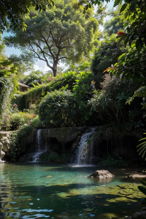 Imagine a paradisiacal setting, where nature is in its most exuberant and purest form. The Garden of Eden is a place of indescribable beauty, with leafy trees, flores vibrantes e uma paisagem cheia de cores e vida. Em meio a este esplendor, dois personagens se destacam: Adam e Eva.Adam: Um homem jovem, with a calm and curious expression. He should be drawn with a robust and healthy physique, reflecting the perfection of creation. Adam pode estar de pé ou sentado, talvez admirando o jardim ou conversando com Eva.
Eva: Uma mulher jovem, graciosa e bela. Eva must have a kind and curious expression. Ela pode estar interagindo com Adam ou explorando o jardim ao seu redor. Both must be designed with discreet fig leaves covering their private parts., symbolizing innocence before the fall.Lush Vegetation: Abundant fruit trees, com frutas variadas e coloridas. Dense foliage and exotic flowers adorn the scenery, creating a feeling of an untouched paradise.
tree of life and tree of the knowledge of good and evil: Two imposing trees in the center of the garden. The Tree of Life can be drawn with a subtle glow around it, while the Tree of Knowledge may have a tempting appearance, com frutos visivelmente atraentes.
Rios e Riachos: Crystal clear waters that meander through the garden, proporcionando um ambiente tranquilo e harmonioso. Talvez Adam e Eva estejam perto de um desses riachos, reflecting the peace and purity of Eden.