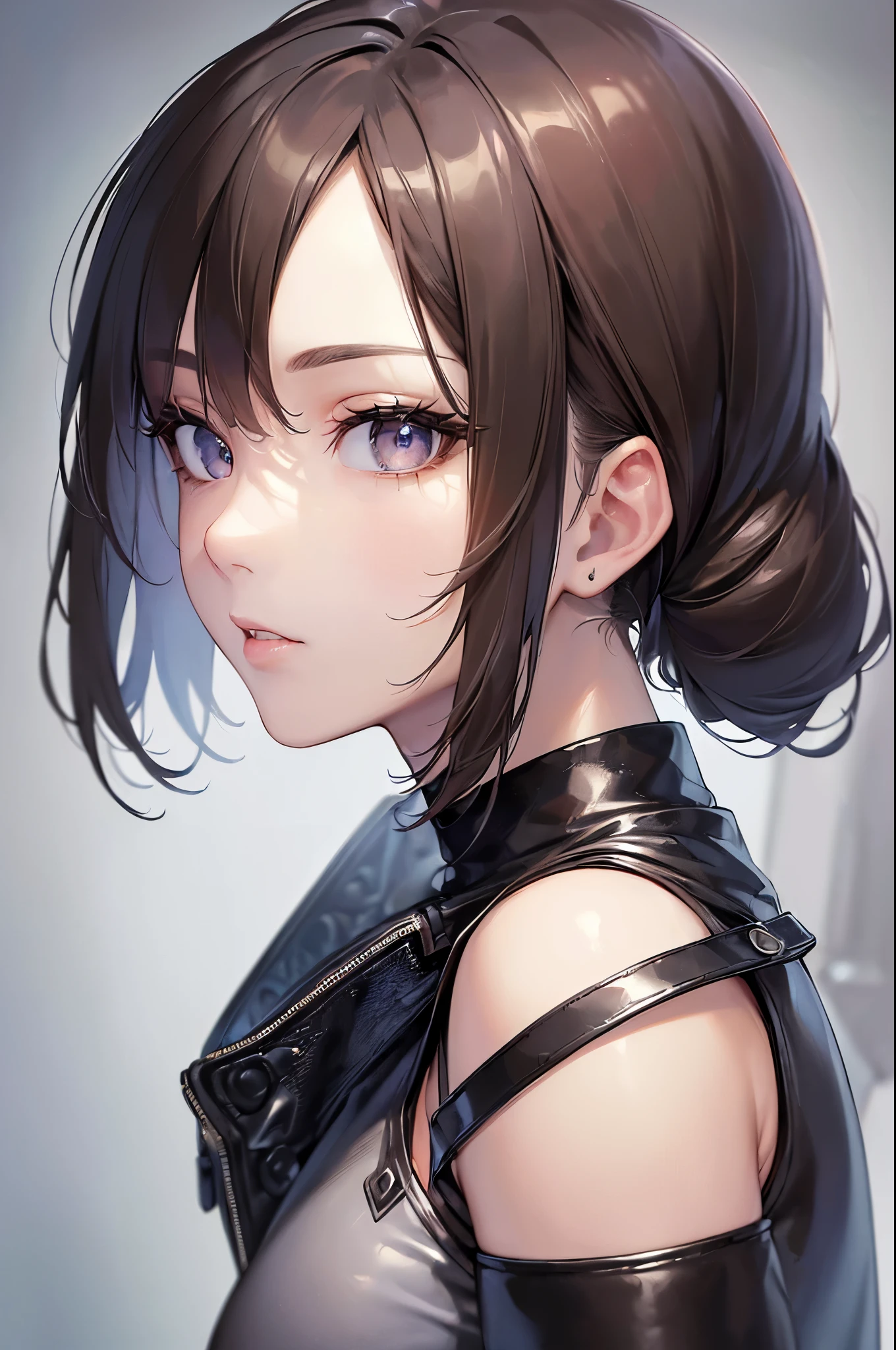 (((masterpiece))), (((High resolution))), (((8K quality))), (((perfect face))), (((Korean idol))), (((sleeveless tops))), ((leather pants)), high resolution face, (((top quality eyes))), (((detailed face))), (((detailed texture))), look at the camera, big tits
