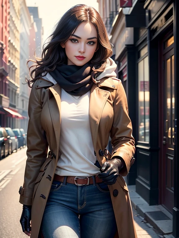 Yvonne Strahovski、(masterpiece:1.0)、(highest quality:1.2)、(Dark Shot:1.3)、Classic Rogue、1991 Rogue X-Men、1 girl、Only one person、Head to Toe、standing on street corner、Elegant pose、(clothing: Brown winter coat、Brown hood、Down lining、White scarf、gloves、jeans) Medium Hair、Brown Hair、Wavy Hair、1 grey hair、Green Eyeischievous look、Grin、Spread your lips、Red lipstick、Heavy makeup、Confident expression、Backlight、(realism: 1.5)、(realism: 1.4)、(Messy: 1.4)、8k、Very detailed、Detailed beautiful woman、(background: midnight、It&#39;s snowing、Downtown New York、Snowy Night)、Official Art、Very detailedな CG Unity 8k 壁紙、Perfect lighting、colorful、超High resolution、photograph、8k、High resolution、Kodak Portrait 400、Film Grain、ぼやけたbackground、(Bokeh:1.2)、(Bright colors:1.2)、Film Grain:1.2、(warm color、warm colorトーン:1.2)、(カラーphotograph)、プロのphotograph