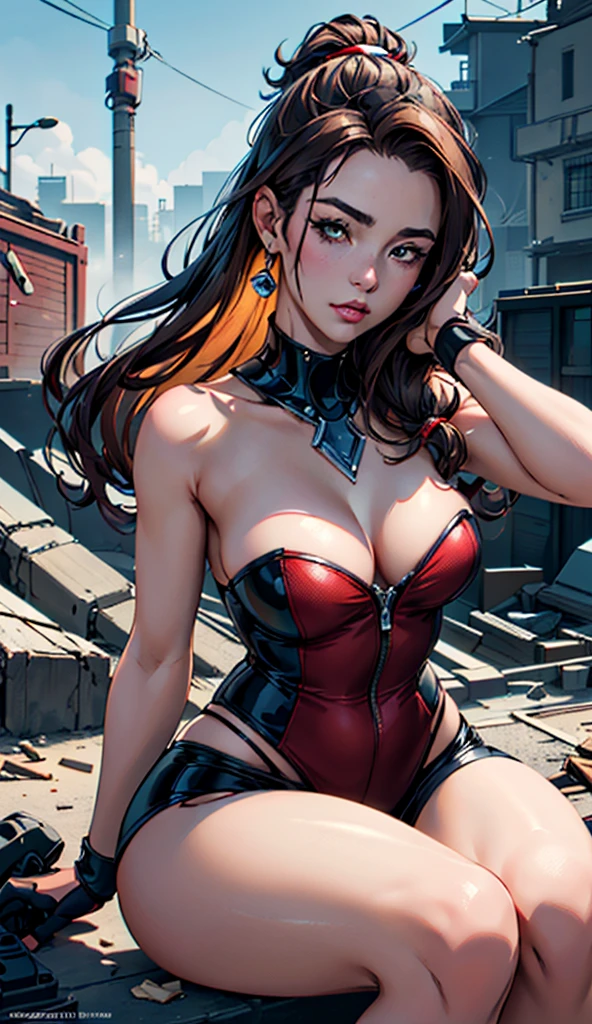 Character style Cartoon style digital illustration GTAde style female style beautiful breasts symmetrical medium breasts Fiona with war marks Cartoon image of a woman .Ilustra??o estilo desenho animado, estilo de arte dos desenhos animados, estilo de arte dos desenhos animados, digital illustration style, estilo atompunk design de personagens altamente detalhado, arte digital detalhada coragem, Forest fan art, Design de personagens de retrato, beautiful digital illustration, retrato de alta qualidade, Arte em quadrinhos, mulher jovem cabelo com transas lindas . Eyelined eyes Medium large bust and wonderful sexy clothes. image expression of sexual desire from waist to head illustration Queen Anne of Arendelle atompunk style Fallout 4 style pose playboy magazine a close-up of a woman sitting with a dragon cartoon of a woman .illustrationstyle Cartoon style digital illustration GTA style(1 garota:1.3), Sozinho, (((Very rosto detalhado)))), ((Olhos e rosto muito detalhados)))), Lindos olhos detalhados, Partes do corpo__, arte oficial, papel de parede 8k unificado, Super detalhado, lindo and lindo, lindo, Obra de arte, melhor qualidade, original, Obra de arte, foto super fina, melhor qualidade, super high resolution, realismo realista, luz solar, retrato de corpo inteiro, beleza maravilhosa, dynamic pose, rosto delicado, olhos vibrantes, (Da frente), Ela usa traje do Homem-Aranha, esquema de cores vermelho e preto, aranha, fundo de telhado de cidade muito detalhado, telhado, com vista para a cidade, rosto detalhado, fundo ocupado complexo detalhado, messy, Maravilhoso, Leite branco, pele altamente detalhada, Detalhes de pele realistas, visible pores, foco claro, volumetric fog, 8k hd, DSLR, alta qualidade, film grain, Pele clara, photographic realism, Lomografia, futuristic dystopian megalopolis, translucent