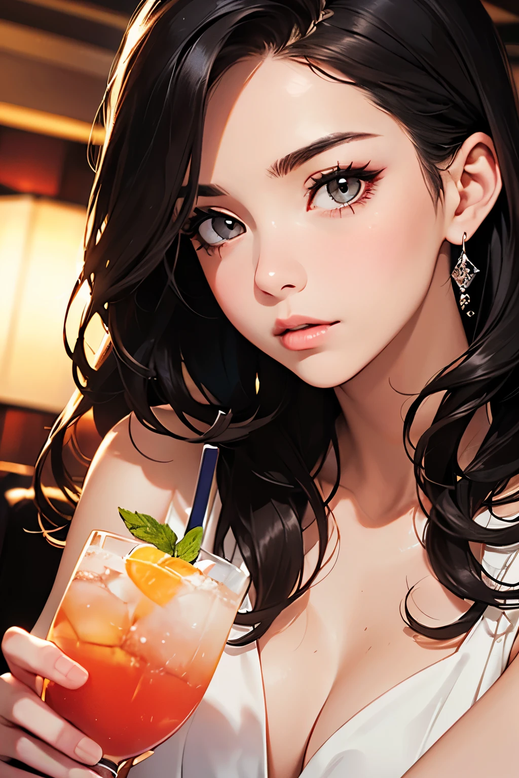 highest quality、High resolution、Detailed Background、(Beautiful face in every detail:1.4)、Anatomically correct、(Detailed facial expressions)、(Fine grain:1.2)、Beautiful girls in their 40s、(Highly detailed face:1.4)、Cute hair colour、Brown Hair、Black Hair、Bobcut、Braided long hair、Wavy Hairstyle、well-groomed eyebrows,eye make up、Lip Makeup、Acting like an adult、Elegance on board、Calm atmosphere、(Fits on one screen)、
(Elegance on boardで満面の笑みで女子会を楽しんでいる2人の美女,(Women chatting while drinking cocktails on board'Bar Lounge)、