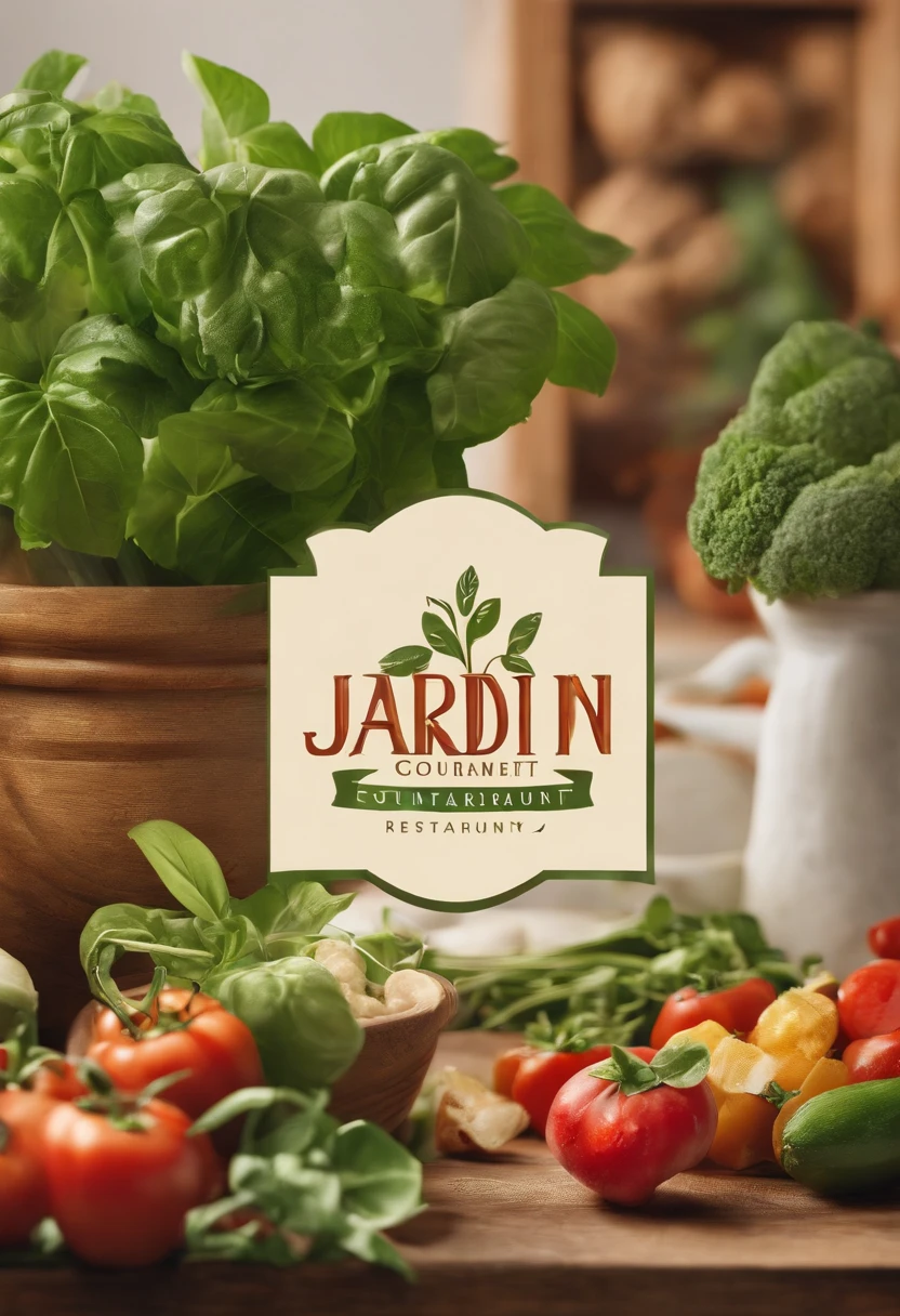 create a logo for a vegan and vegetarian restaurant called Jardim Gourmet