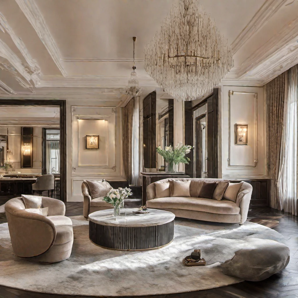 Describes a high-class neoclassical interior space: (a luxurious living room with a large window, a high ceiling, and a centered entertainment area with a TV and a top coffee table, The room is decorated in dark tones with furniture that includes a couch, a loveseat, and a chair. The room is also adorned with a potted plant and a vase, a luxurious bathroom with a large island and chandelier, A luxurious bathroom with a large bathtub, a sink, a mirror, and a window), (neoclassic style:1.2), (neoclassic furniture:1.2), (tones white cream light environment mix dark tones with furniture that includes a couch, a loveseat, and a chair, neoclassic tones interior design, (architectural design visualization), (neutral natural lighting), (reflection), (focus on object), (material normal bump real reflection), (scattered light), (light ray), (multi-beam light), (sunbeam) (multi-level reflection), (chao vantage software visualization render),(((Best Quality))), ((Masterpiece)), ((best illustration)), ((best shadows)), ((Super Detail)), (Intricate lines), (Photorealism),(hyper detail), ((archdaily)), ((award winning design)), (dynamic light), spotlight, (perfect light), (shimering light), ((photorealistic)), ((intricate detail)), ((extreme detail)), ((crazy detail)), ((octane render)), ((trending on artstation)), ((High-fidelity)), ((Viwvid)), ((Crisp)), ((Bright)), ((Stunning)), ((Eye-catching)), ((High-quality)),((Sharp))((Bright)), ((Stunning)), ((Eye-catching)), ((Illuminating)), ((Flawless)), ((High-quality)),((Sharp edge render)), ((medium soft lighting)), ((photographic render)), ((detailed archviz)), ((reality environment))