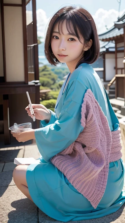 beautiful girl　A fantastical worldview　I'm praying　Surreal　Japanese women　Age early 20s　