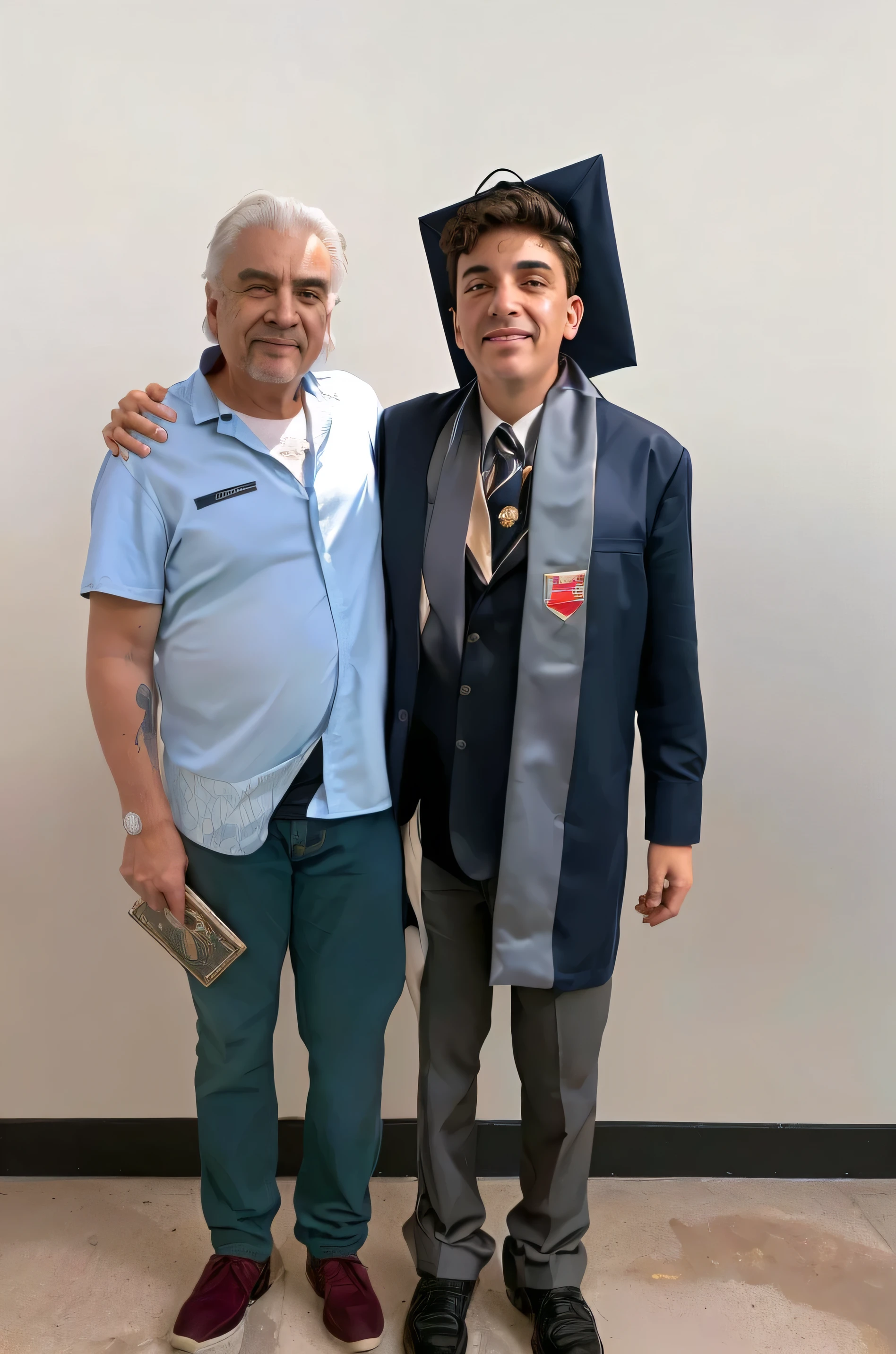 They are two men standing next to each other wearing graduation hats, graduation photo, john picacio and brom, by david rubin, aser duran, with a , pablo carpio y jordan grimmer, tomada en iphone 1 3 pro, foto tomada en 2 0 2 0, escuela secundaria, album photo, tomado en iphone pro