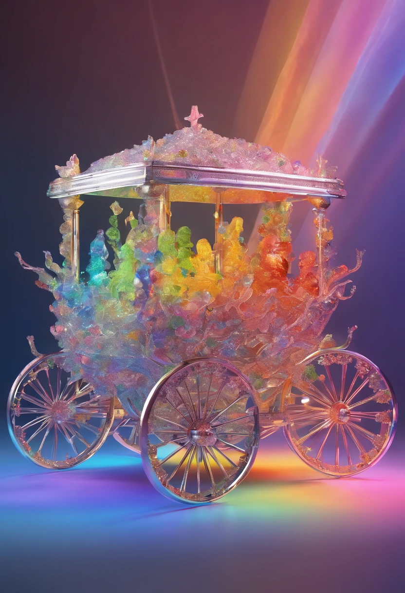 Rainbow Men in Crystal Chariot in Celestial