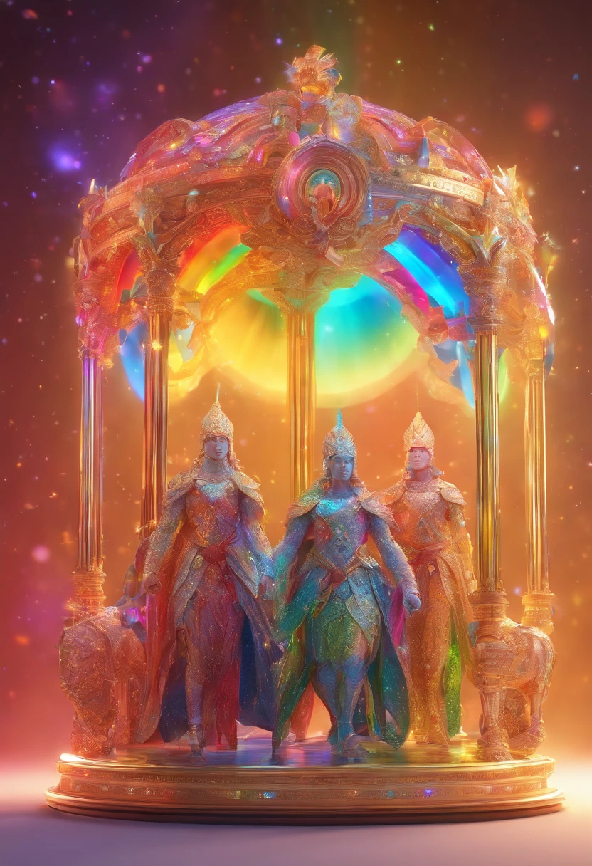 Rainbow Men in Crystal Chariot in Celestial Arcade